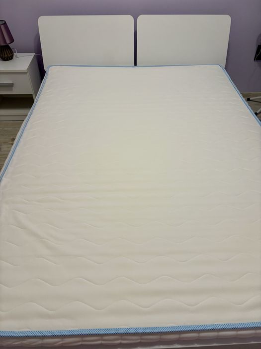 Легло с двулицев матрак, подматрачна рамка+2 нощни шкафчета (140/190)