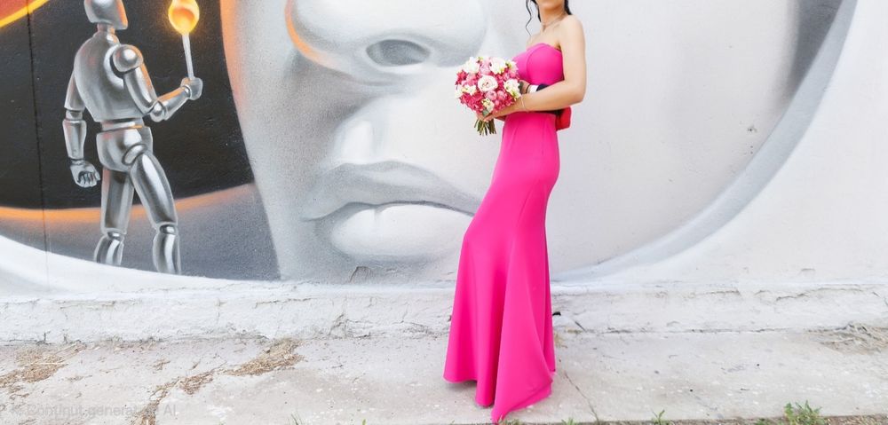 Rochie lunga ciclam