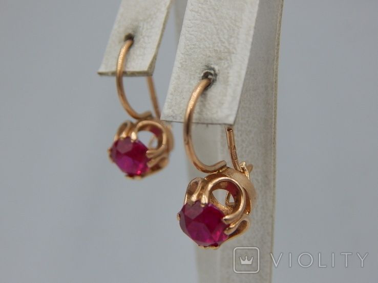 Советские серьги 583 пробы