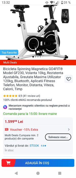 Vând bicicletă interior