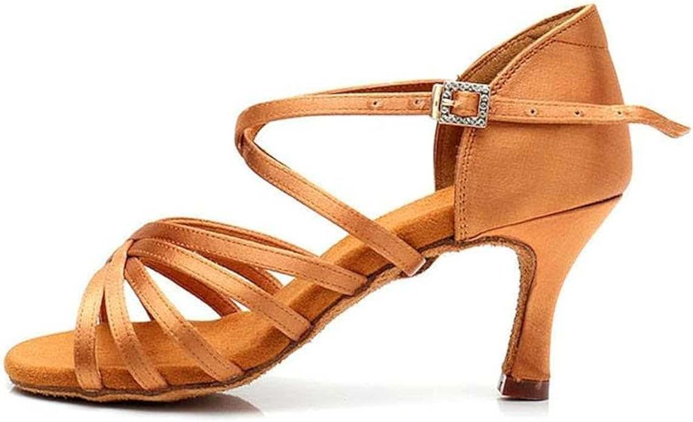 Дамски танцови обувки 2 цвята и височини с чантичка и накрайници