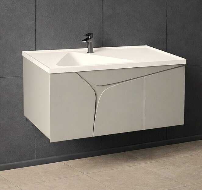 PVC шкаф за баня с мивка VELA LATTE 100 см