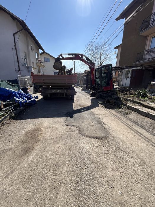Услуги с мини багер, бобкат и самосвал с кран!