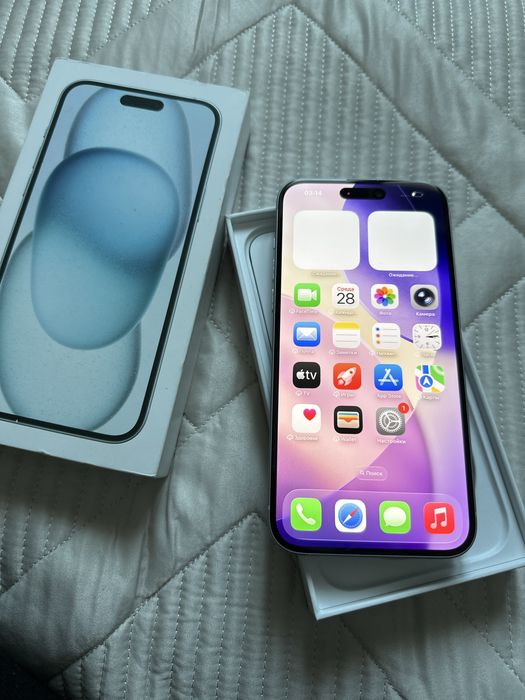 Айфон 15 плюс, синий, 256гб