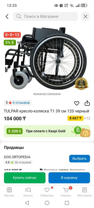 Инвалидная коляска Тұлпар