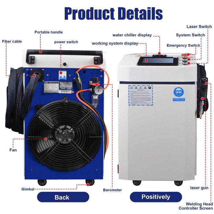 Aparat de sudura laser RECI 4 in 1, 1500W