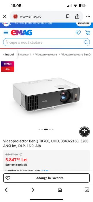 Vand/Schimb Videoproiector Benq TK 700 NOU