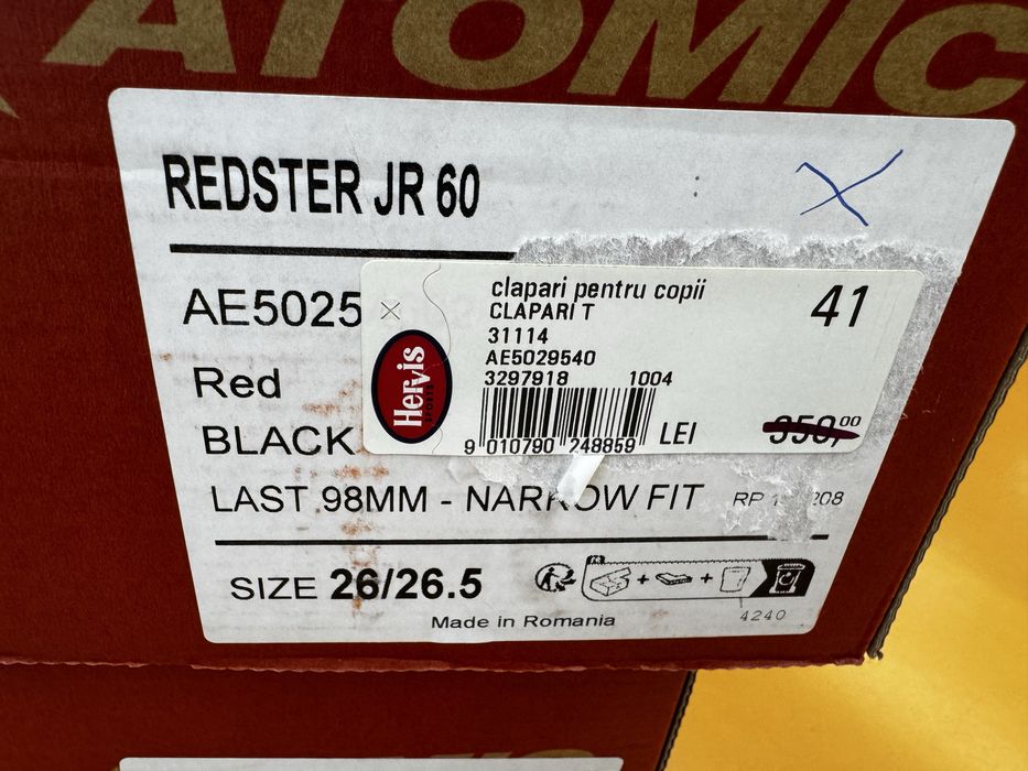 Clapari Atomic Redster Jr 60 Nou Noi 26 26.5