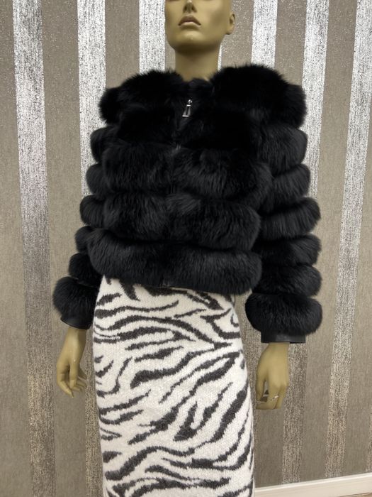 Haina din blana naturala de vulpe