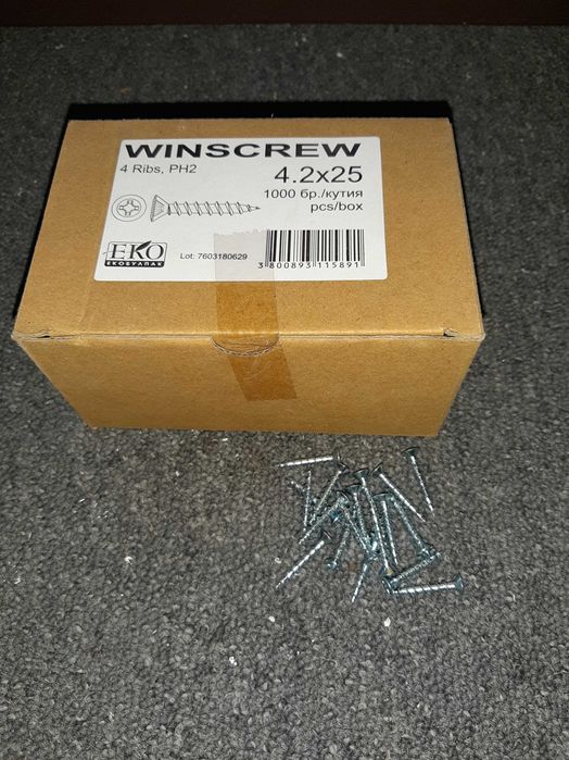 Винтове 3.9x19,4.2x25 и крепежи за дограма