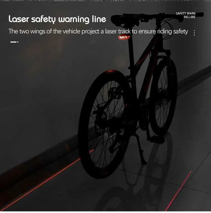 Stop bicicleta cu 5 leduri cu 7 jocuri de lumini si 2 lasere