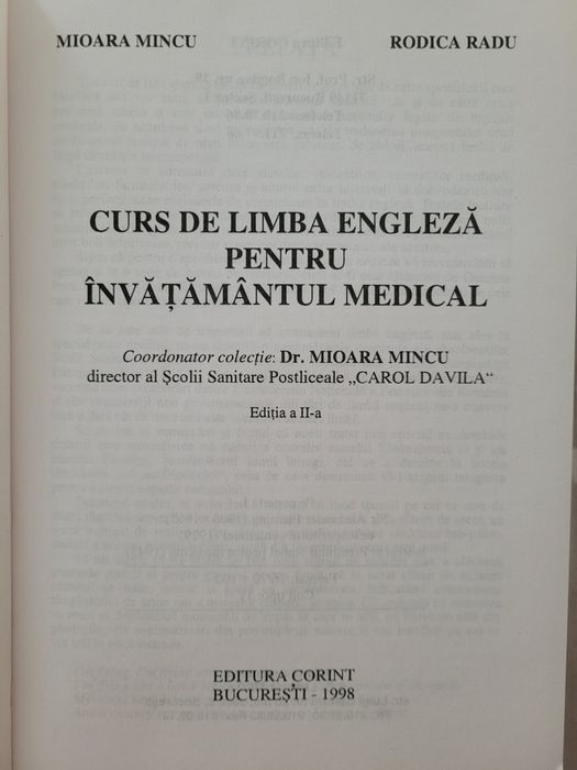 Curs de Lb.engleză Medical ,15lei