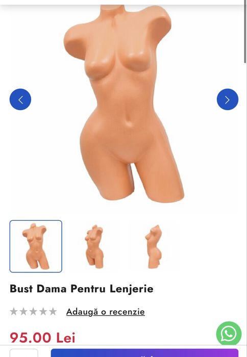 Manechin bust plastic dama