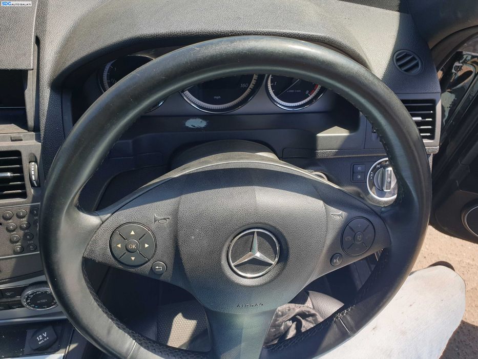 Volan Piele 3 Spite cu Comenzi FARA Airbag Mercedes Clasa C Class W204 NFL Non Facelift 2007 - 2011 [K6234]