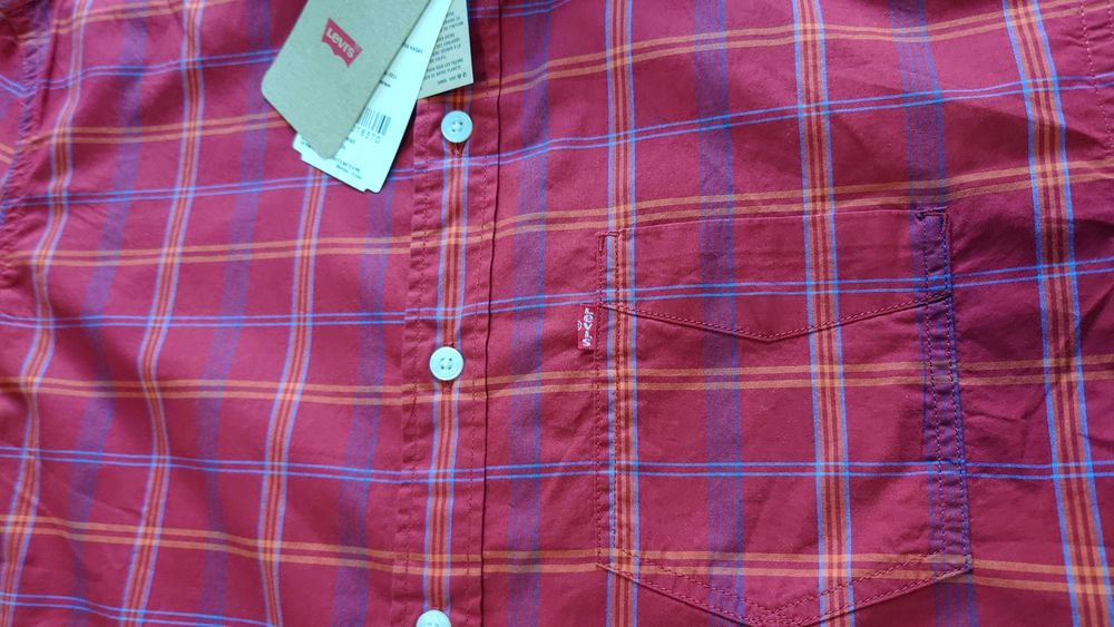 Мужская рубашка Levi's с короткими рукавами, размер L (40", EU)