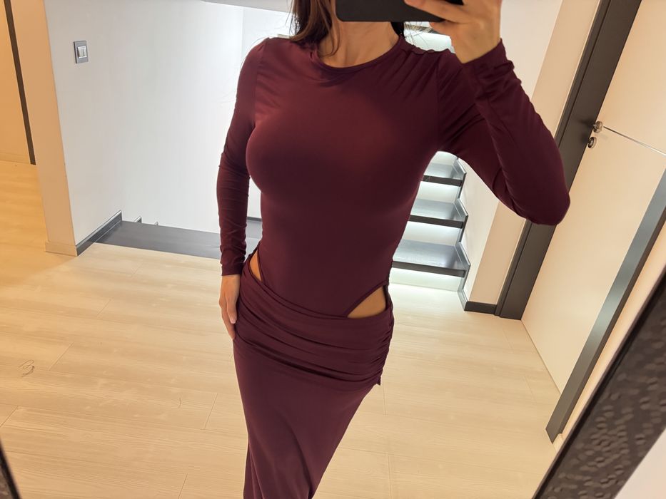 Rochie burgundie maxi