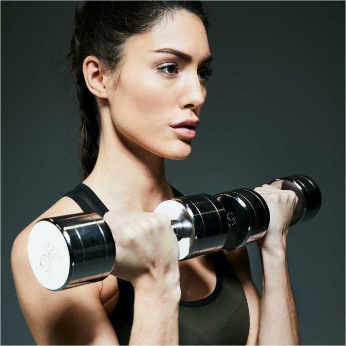 Set de 2 Gantere cromate cu greutate fixa 18 KG - 2 x 9 KG