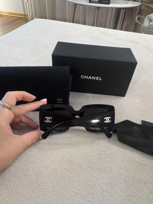 Chanel Orginial големи черни очила слънчеви