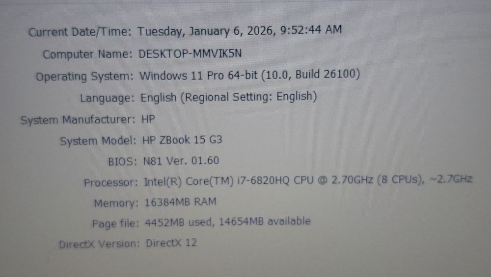 Laptop ZBook 15 G3 i7 6820hq 256gb ssd 16gb ram  video dedicat