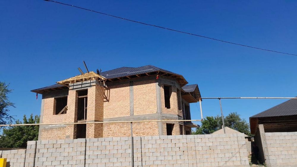 Крыша жабамыз. Черепица профнастил.