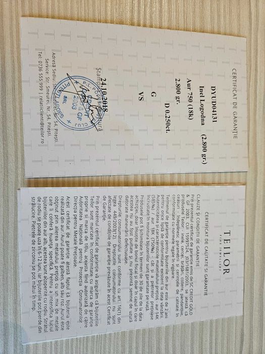 Inel de logodna Teilor aur 18K diamant 0.25ct RON 5500 (-27%)