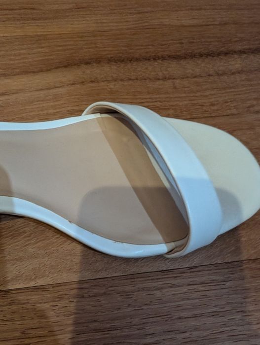 Бели сандали Mango, кожени