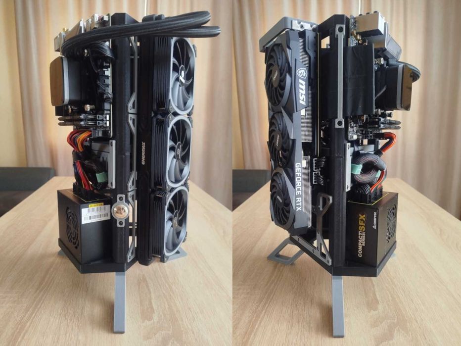 Carcasă PC Custom 3D Printed - Triunghi ITX Tower - Design Unic Open