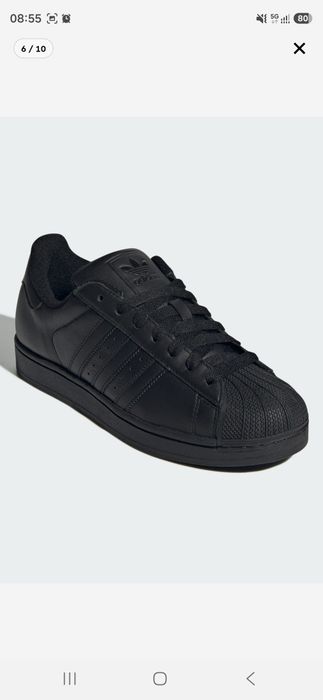 Adidas Superstar  Noi in cutie 42.5 full black leather *nike*puma*reebok*fila