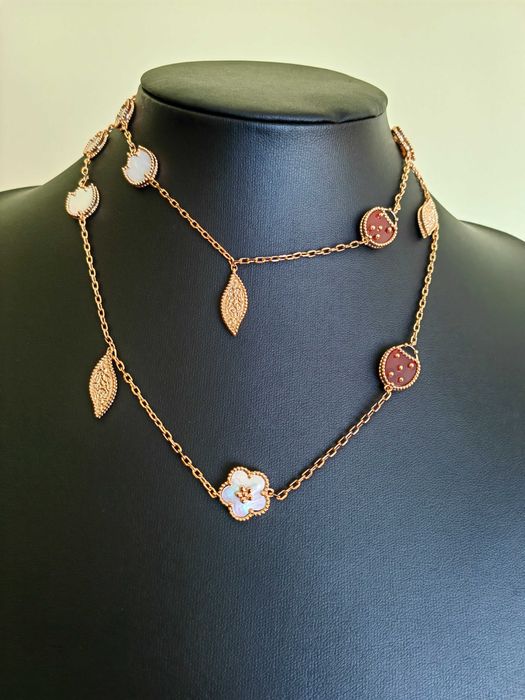 Колие от розово злато - Van Cleef & Arpels VCA Perlée couleurs pendant