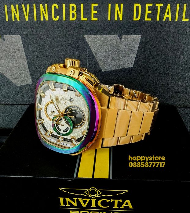 часовник INVICTA Jason Taylor Limited edition Gold 60 mm, Инвикта нов