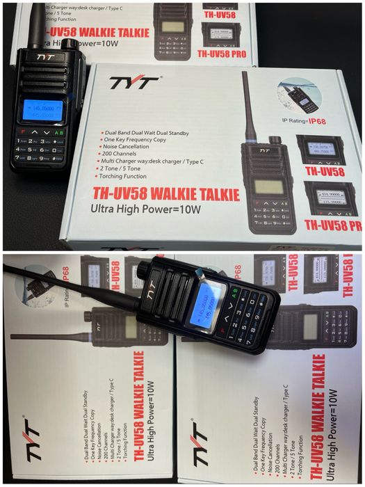 Радиостанция TYT TH-UV58 USB C последен модел 2025 walkie radiostation