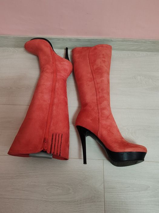 Cizme Angel Blue piele întoarsă