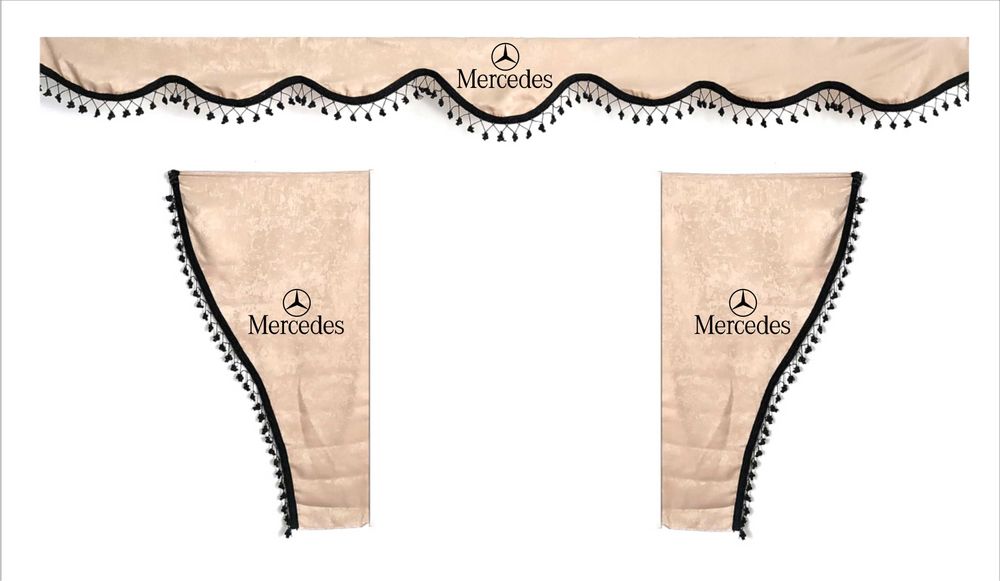 Комплект бежови пердета за камиони(две странични и едно челно)