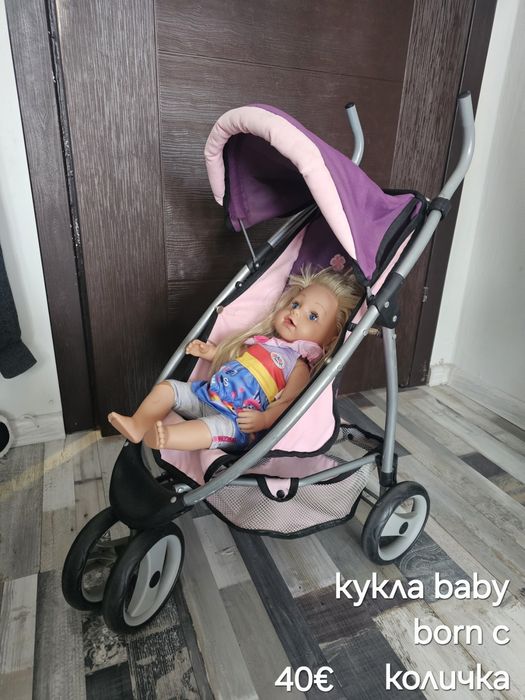 Детска количка за кукли с бебе и аксесоари