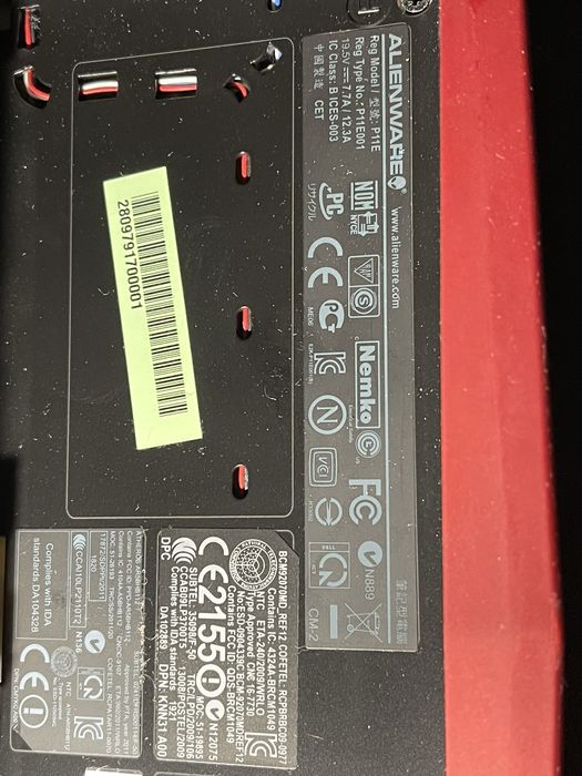 Laptop Alienware m17x r3 Gaming 17.3" FHD i7-2760qm 8GB SSD 128GB HDD 1TB Win 10 GTX 560m