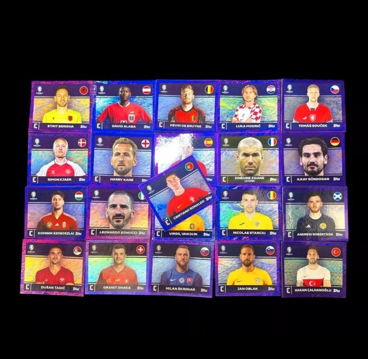 Set complet 100 Paralele Mov Topps Euro 2024