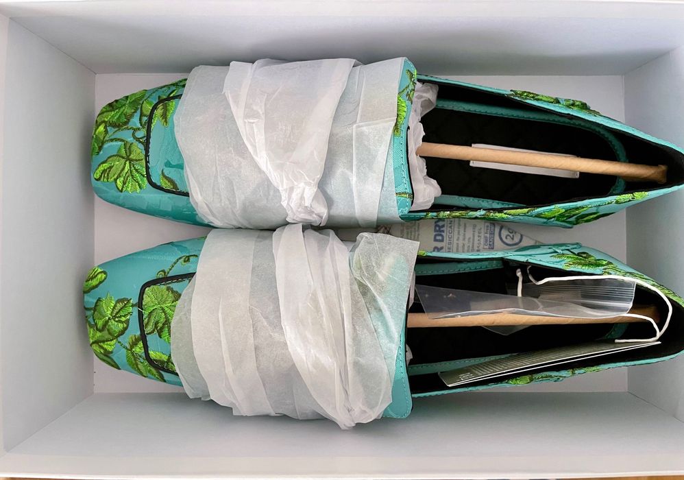 Papuci/Pantofi H&M Iris Apfel primavara 2022, turcoaz, EU 41, noi!