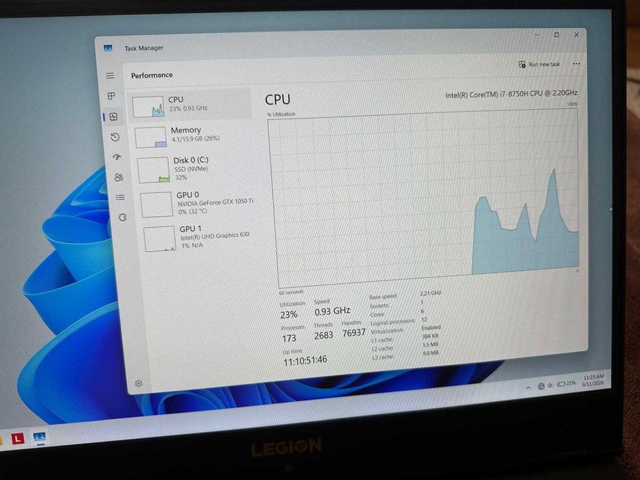 Laptop Gaming Lenovo Legion I7 8750H 500 GB SSD 16 GB Ram DDR4 Ecran 15,6 inch Full HD