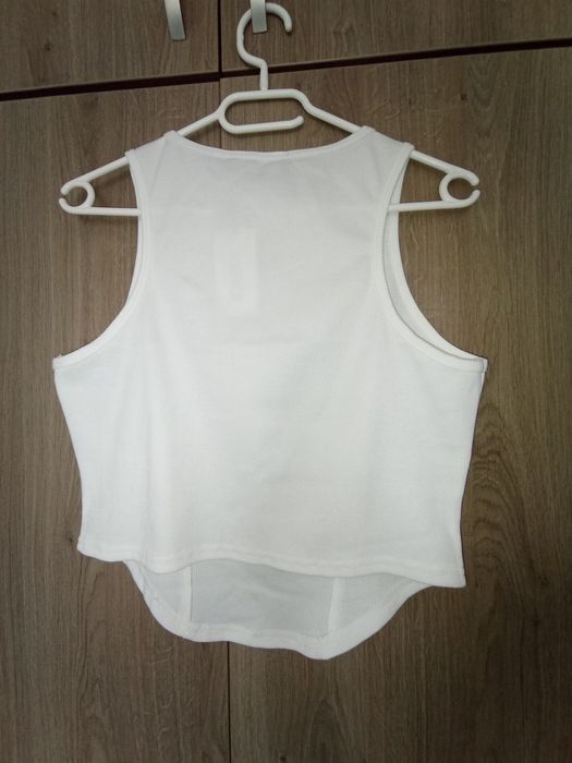 Top alb elastic XL