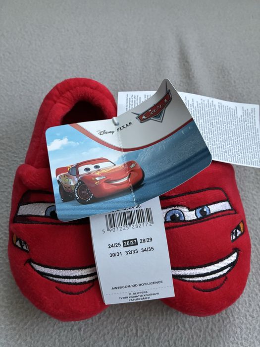 ЧИСТО НОВИ детски пантофи Маккуин (Disney Cars) – Размер 26/27