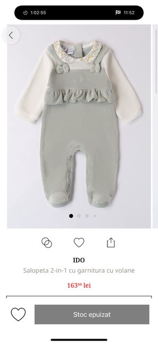 Salopeta verde unisex iDO marimea 74