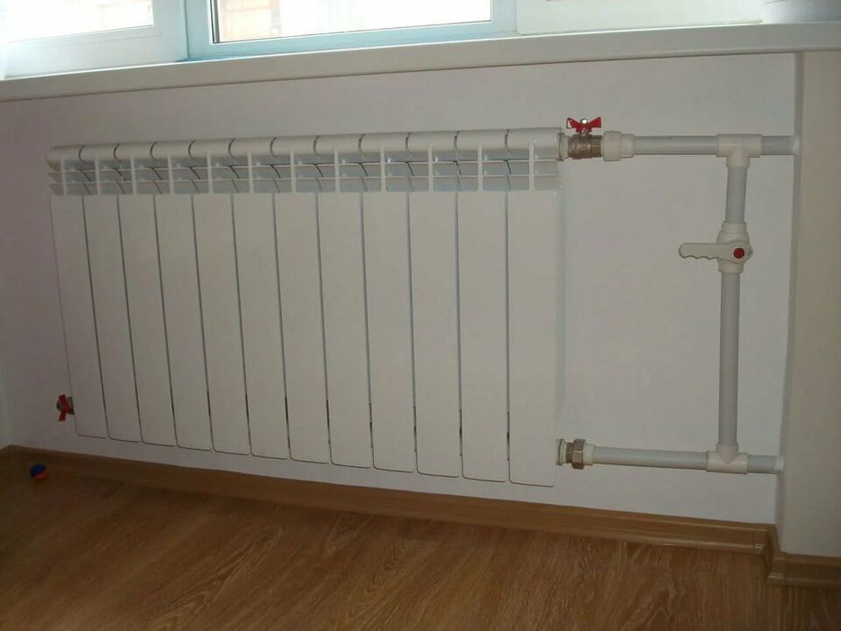 Установка отопления батарей катёл