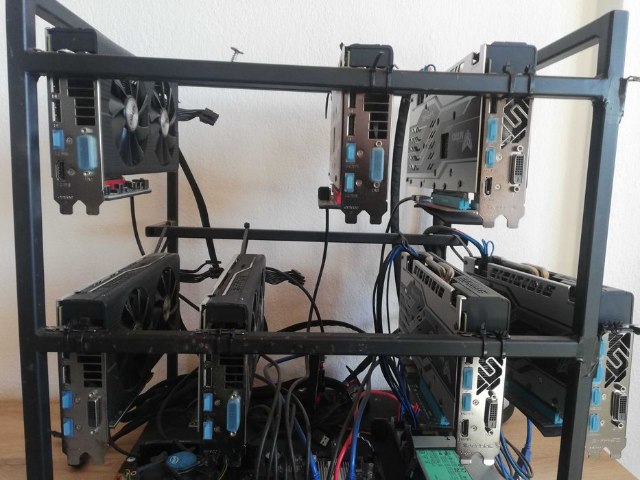 Mining rig 7 x Sapphire RX470 RX570 8GB