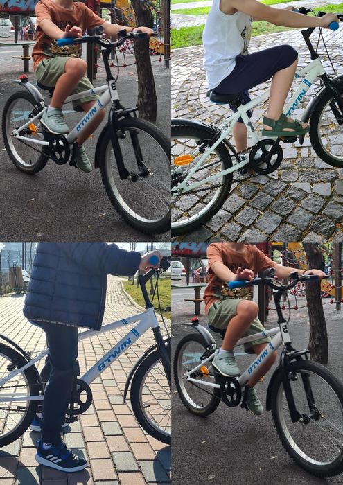 Bicicletă B’Twin, 20 inch, albă