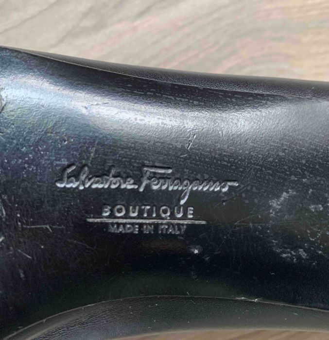 SALVATORE FERRAGAMO Superbi Pantofi Vintage Fashion Piele Negru UK