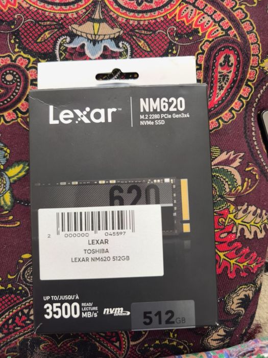 Lexar NM620 512GB NVMe M.2 SSD (Yangi)