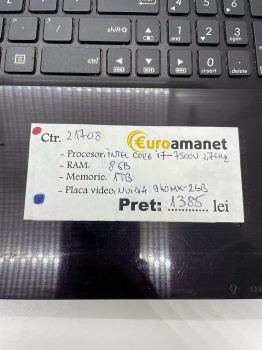 Laptop ASUS Intel(R) Core(TM) i7-7500U -P-