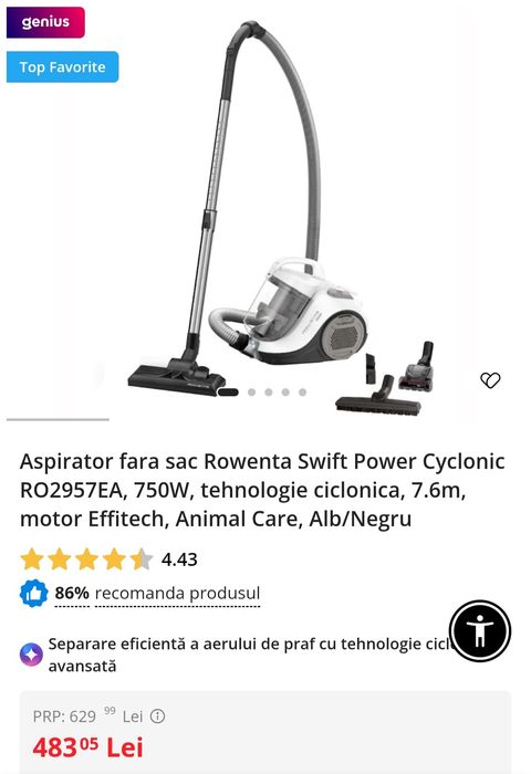 Aspirator Rowenta turbo 750w