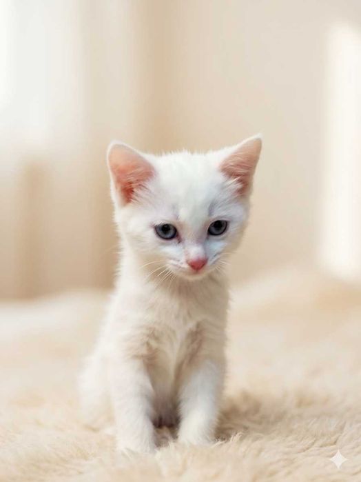 Котята в добрые руки - белые, очень игривые и милые. Папа британец