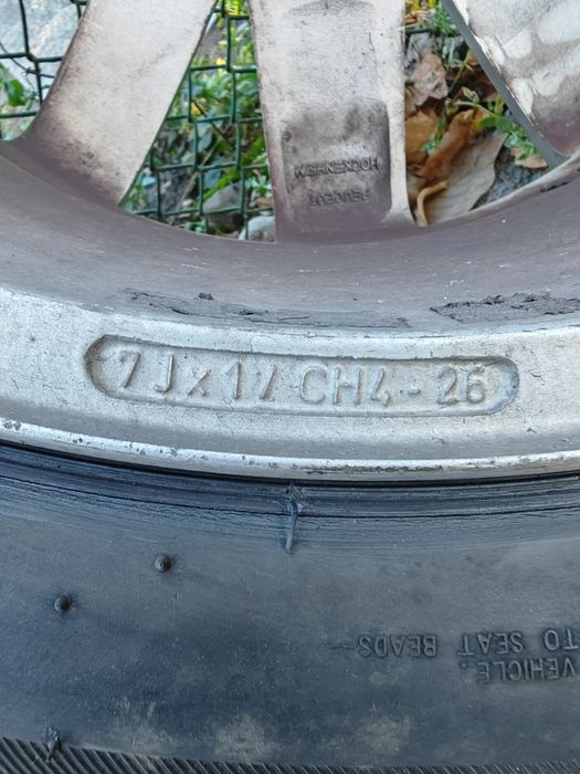 Пежо Peugeot оригинални джанти 17" 7J 4X108 ET26 летни гуми 225x45x17